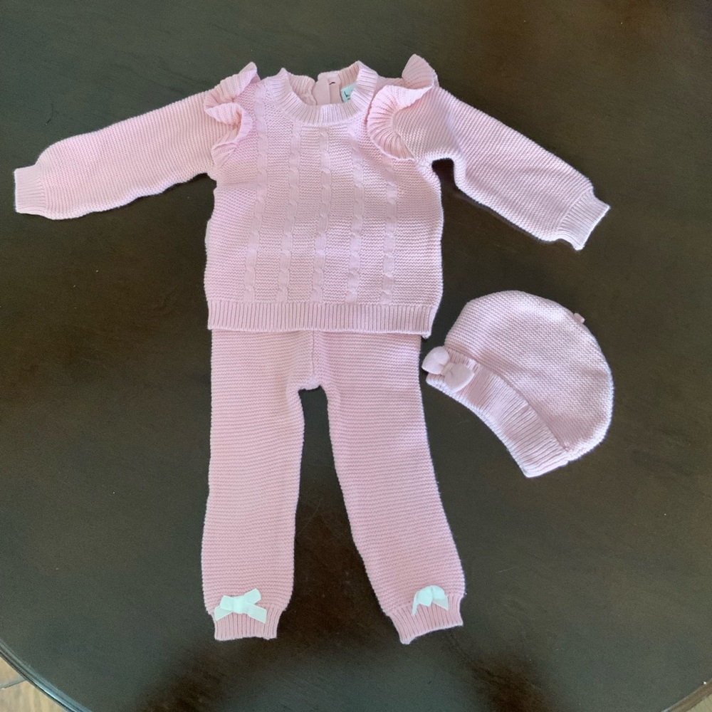 (MB) Nichole Miller Pink Baby Sweater Set